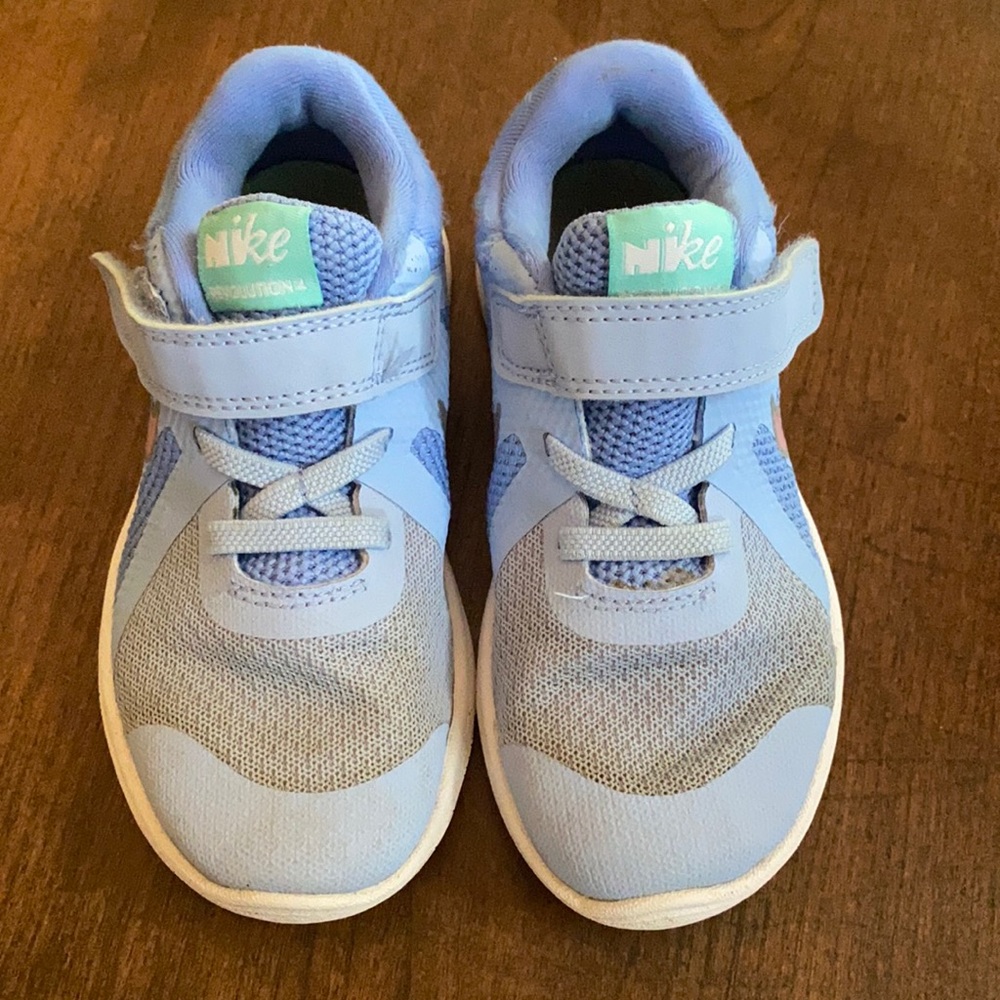 Light blue toddler Nike sneakers
